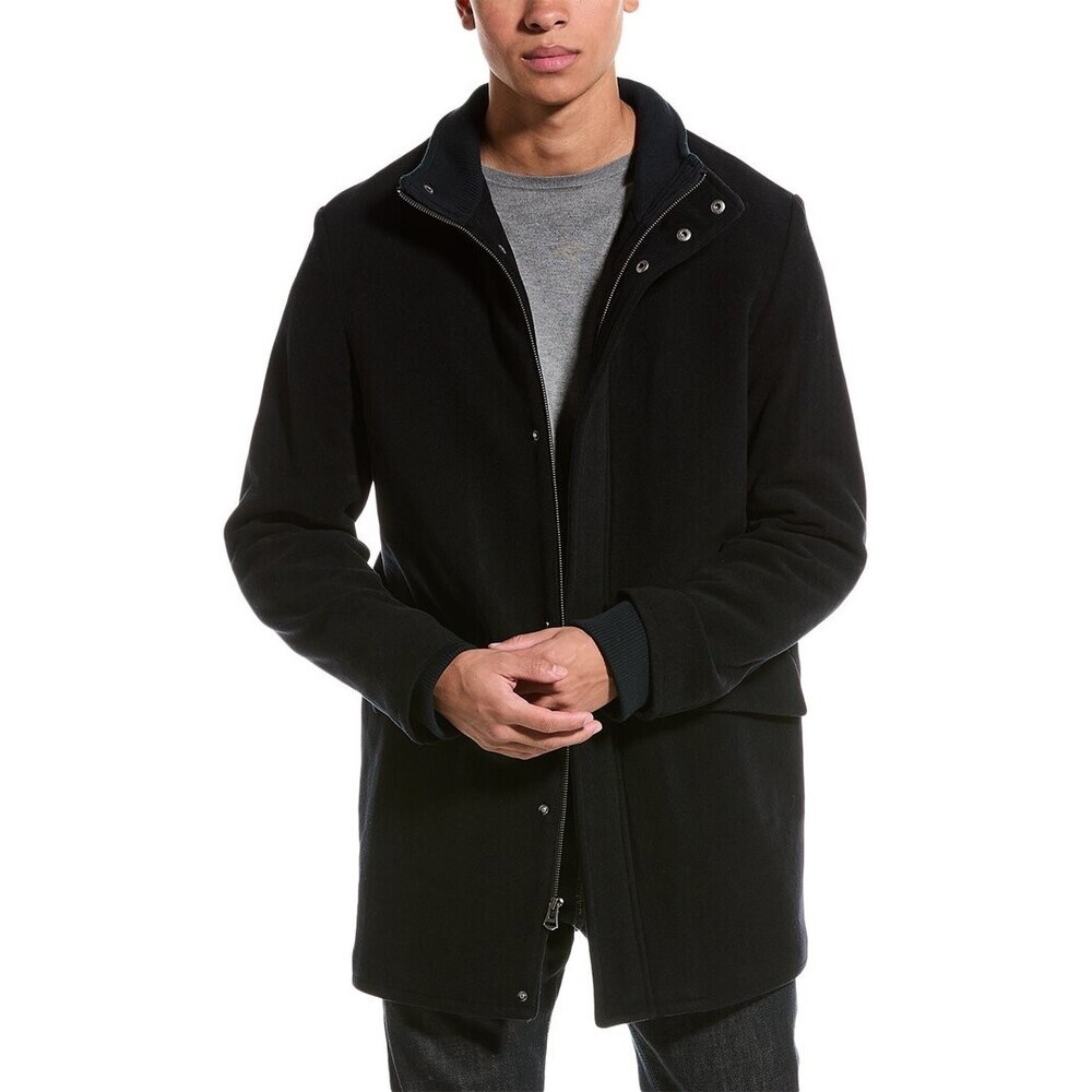 Cole Haan Signature Bomber Coat Men's Medium Blue Long Sleeve Full Zip DDR362